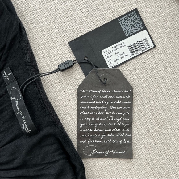 PATTERSON J. KINCAID Dark Gray Black Celeste Lined Maxi Dress - Size Small - Picture 6 of 8